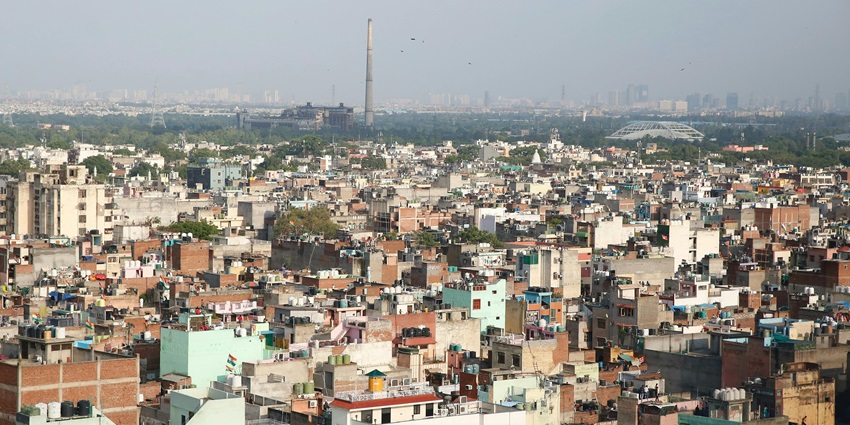 The beautiful panaromic aerial view of the city take from a certain heightent distance