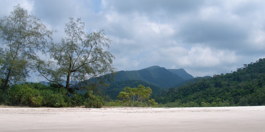 Pristine white sands of Ko Tarutao, which is one of the best offbeat places in Thailand.