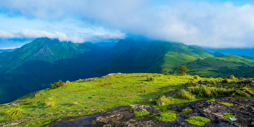 A breathtaking view of the picturesque Kodikuthimala featuring lush green vegetation.