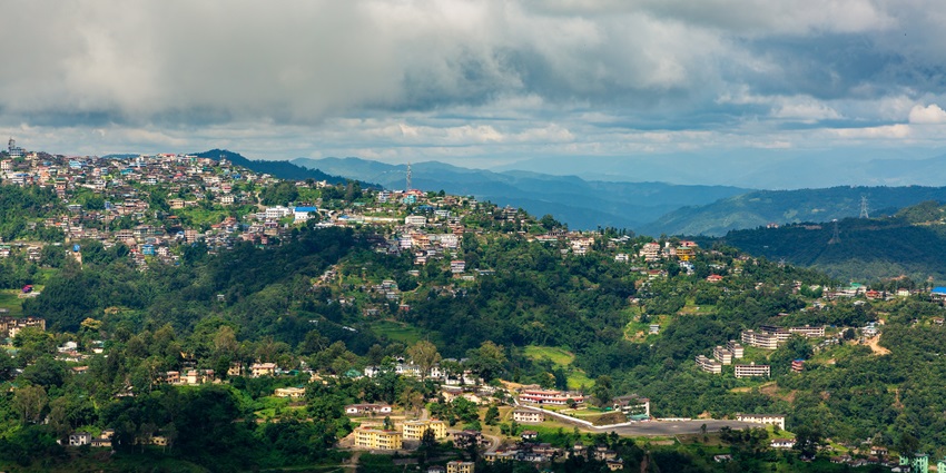 Mountains overlooking the town of Kohima, one of the most popular hill stations in Nagaland