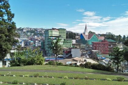 Mesmerizing wide angle snap of the beautiful Kohima city amidst the alluring dense forest