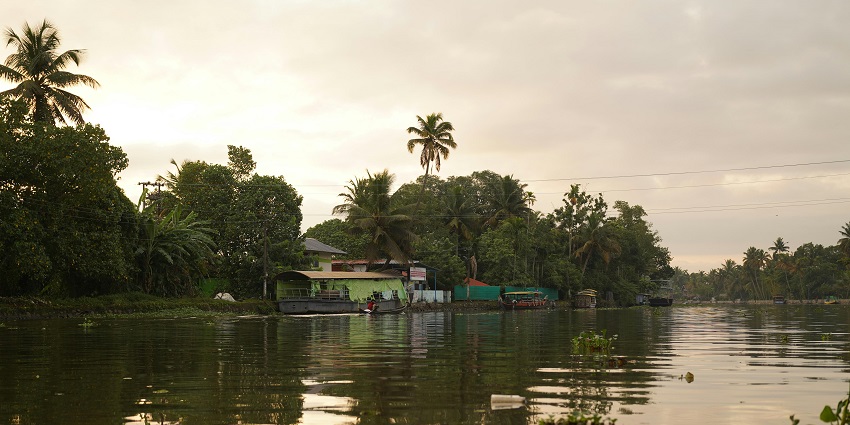Serene view of the Kunjunnikkara backwaters, one of the beautiful places to visit in Aluva