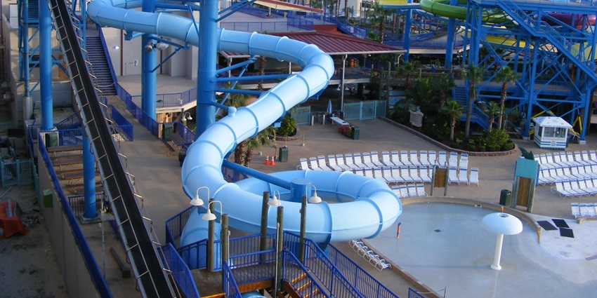 Lagoon Water Park with exciting water slides, lazy river, and vibrant aquatic play areas.