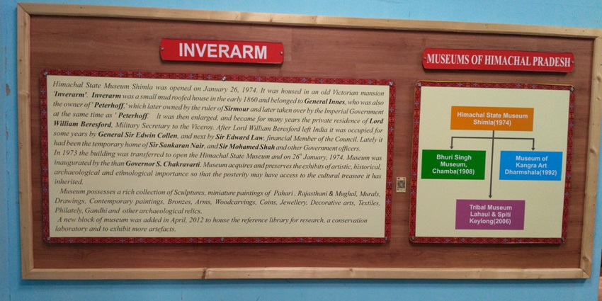 Image of Information board at Himachal Pradesh state museum