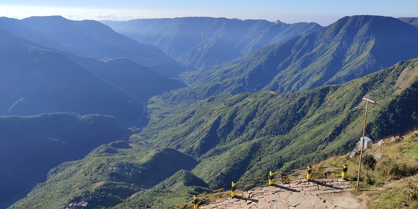 Laitlum Canyons Valley is nestled in the Khasi Hills and offers exhilarating views.