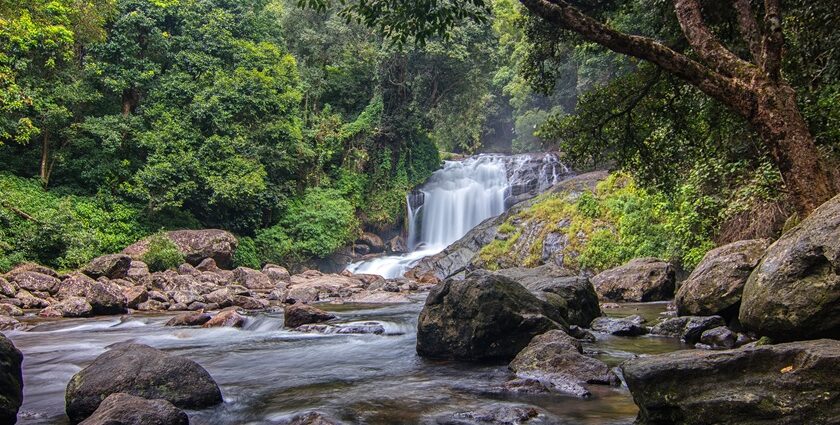 Lakkam Waterfalls in Munnar is a refreshing sight that offers a peaceful getaway for tourists