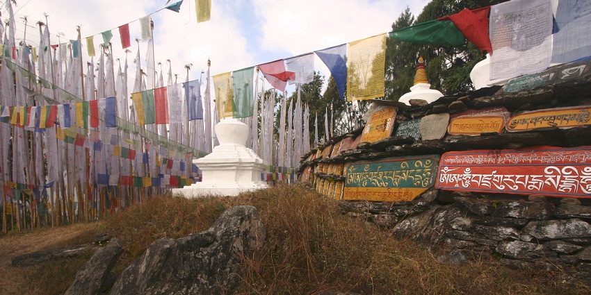 The street food options near Chorten Monastery provide serene landscapes along with delicious food.