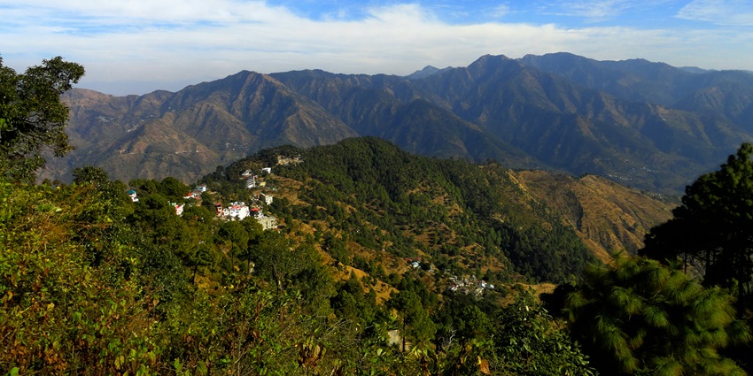 View of Lansdowne, Uttarakhand, showcasing lush green hills and serene landscapes.