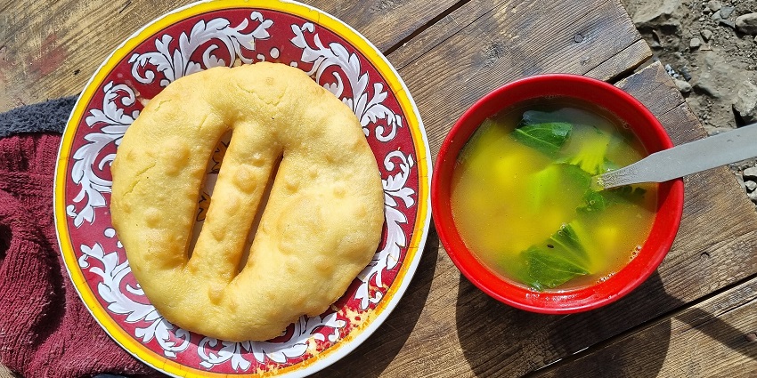 Beautiful mouth watering Laphing from the Tenzing aunty shop around the north campus