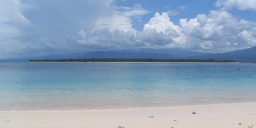 A picture taken from a famous Gili island where another Gili island is visible at a distance