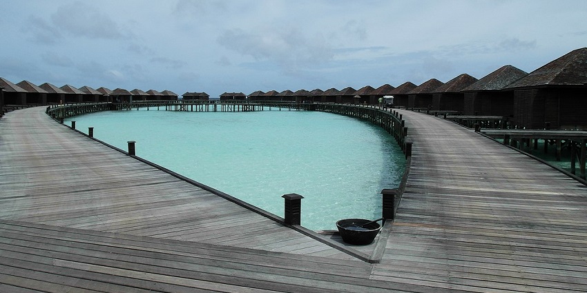 A serene view from the Lily Beach Resort that provides a secluded experience to visitors.