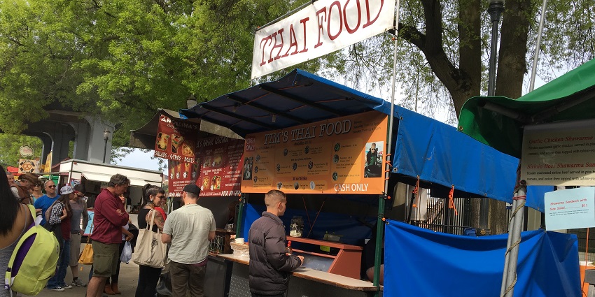 A snapshot of the Thai food stall somewhere in the city—Krabi Hot Springs, Thailand