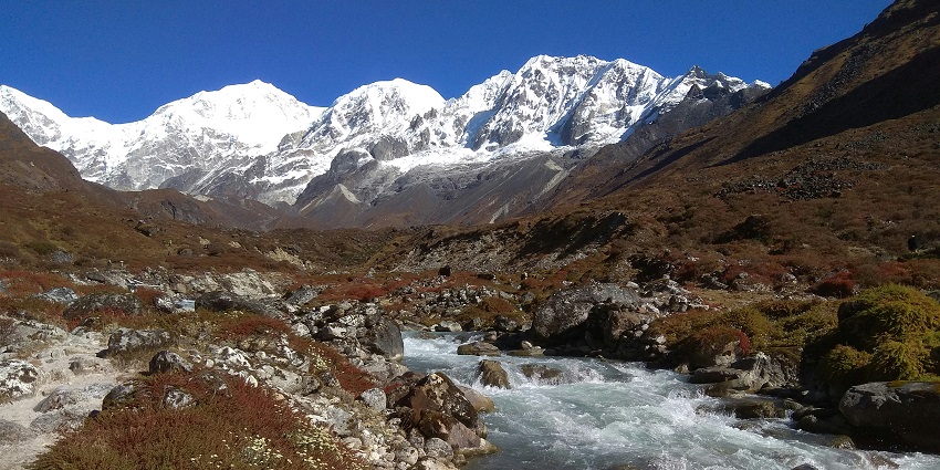 A picture of snow-capped mountains
