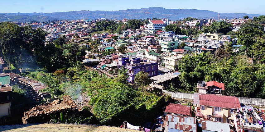 An image of the capital city of Meghalaya, Shillong which is known for its vibrant nightlife.