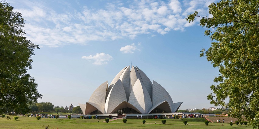 Lotus Temple is one of the best tourist places in Delhi NCR in summers with gardens all around