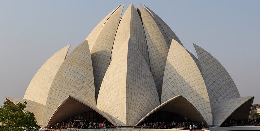 Explore the stunning architecture of Lotus Temple on your trip to India’s capital city.