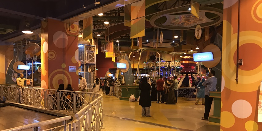 The inside view of Lulu Mall, a place to watch the New Year celebrations in Kochi.