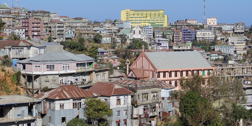 A beautiful view of Lunglei Town, which is also the second largest town of Mizoram.