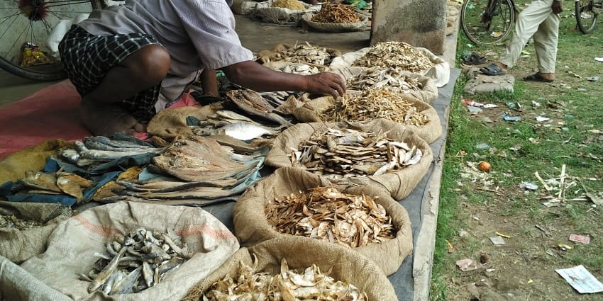 Explore unique souvenirs at the vibrant MG Bazaar on your trip to Agartala, Tripura.