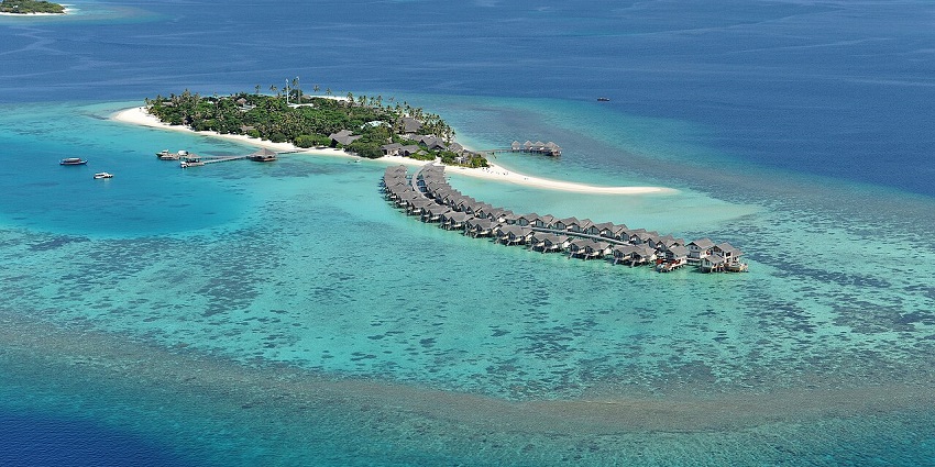 Aerial view of the beautiful Maamigili island–One of the best places to visit in Maldives