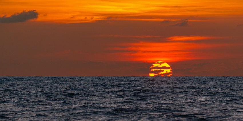 A dreamy sunset as seen from a beach