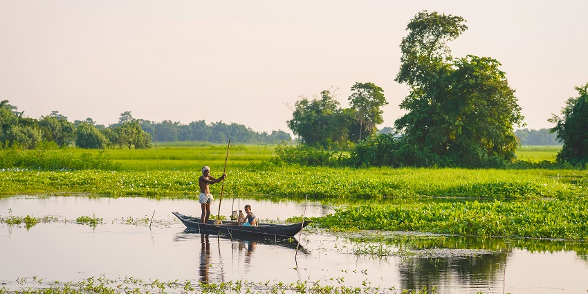 Majuli, the world's biggest waterway island, is near the Pani Dihing Wildlife Sanctuary.