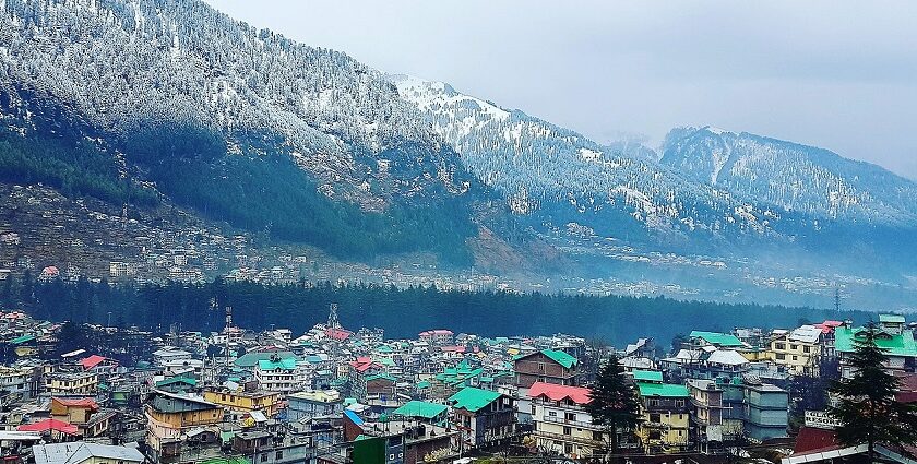 Panoramic aerial snapshot of Manali city - Things to do in Manali in June