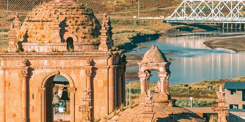 A picture of A temple made in the ancient Indian style architecture