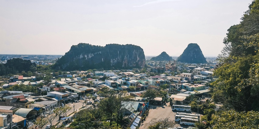 Marble mountains features five marble and limestone hills beyond the views of the mountains.