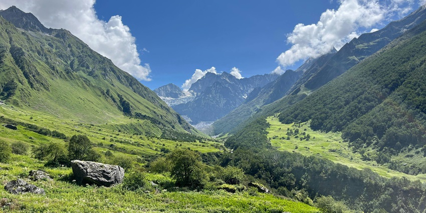 Image of picturesque rolling hills coved in lush greenery and snow - places to visit near the oldest national park in india