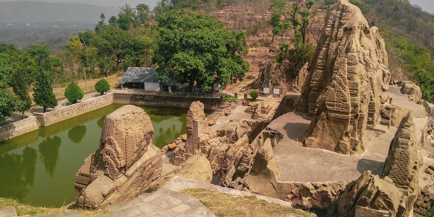 A bird’s eye view of Masroor Temple, one of the stunning Devi temples In Kangra.