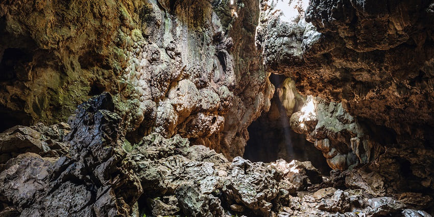 An idyllic snapshot of one of the beautiful stalagmite caves in Meghalaya