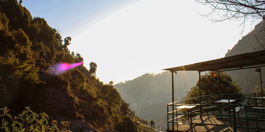 A scenic view of McLeod Ganj, one of the best spots for paragliding in Dharamshala.