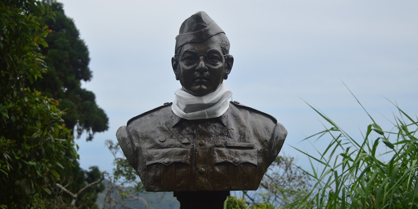 An image of the bust of Subhas Chandra Bose at the famous Centre for Studies in India.