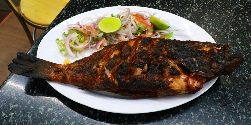 Snapshot of the dish prepared from the freshwater fish in Kashmir, The food heaven
