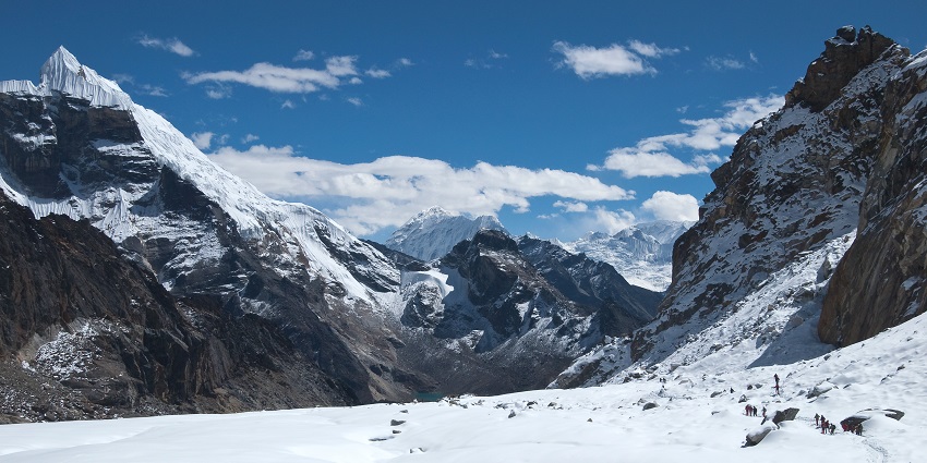 The Beautiful view of the scenic Himalayas–Snap of snow Laden mountains of Nepal