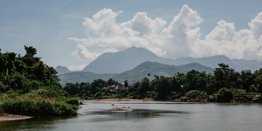 Scenic image of a mountain and lake amidst the tropical forest of the Arunachal Pradesh