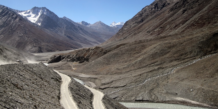 Snap shot of the nationla highway 505 passing through the valley near the wildlife sanctuary