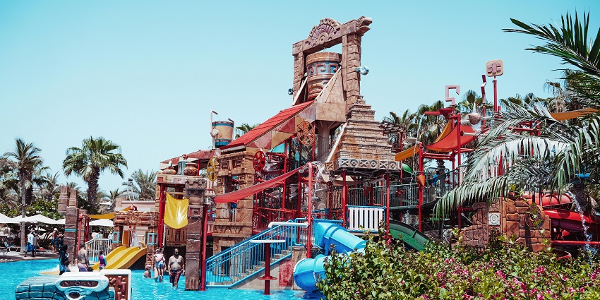 Beautiful image of the scenic waterpark and rides in some of the best places in Agartala