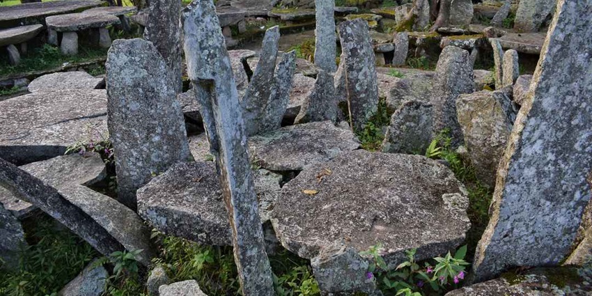 Snapshot of the Historic monoliths the prehistoric times amidst the forest of Meghalaya