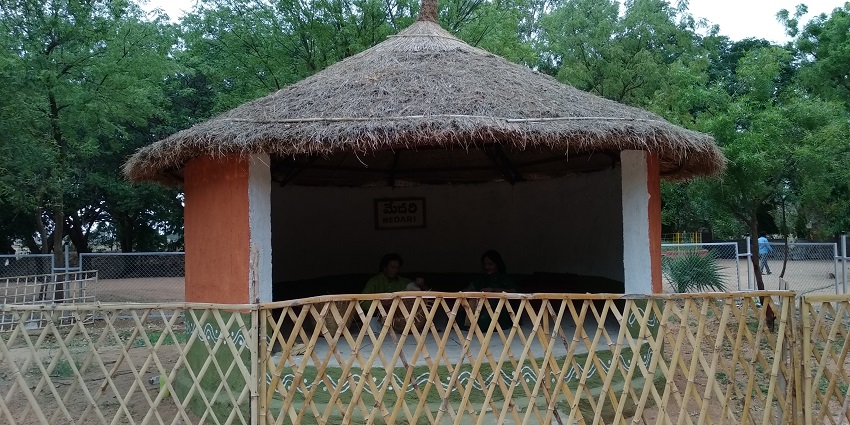 Beautiful snapshot of the tribal hut replica in the state’s national museum, Andhra Pradesh