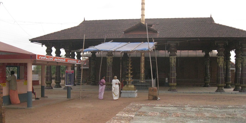 Front view of Navamukunda Temple taken from a distance outside the sanctum of Temple