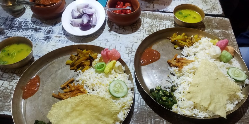 Traditional Nepali Food at Darjeeling - variety of veg and non veg food available in Darjeeling
