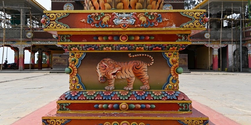 A picture of a mural art at Ngadak Monastery, one of the best places to visit in Namchi