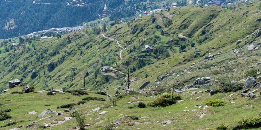 Panoramic views of the Nohradhar from the peak of Churdhar and its sanctuary