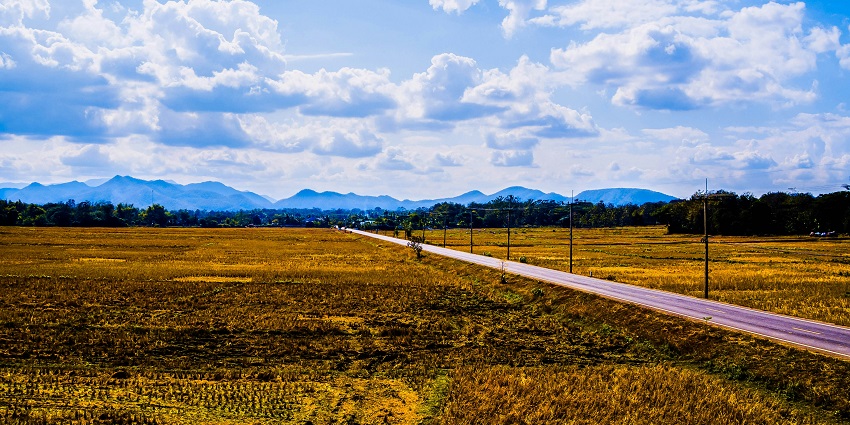 A picture of a mesmerising view of a lush green field at Lampang in Northern Thailand
