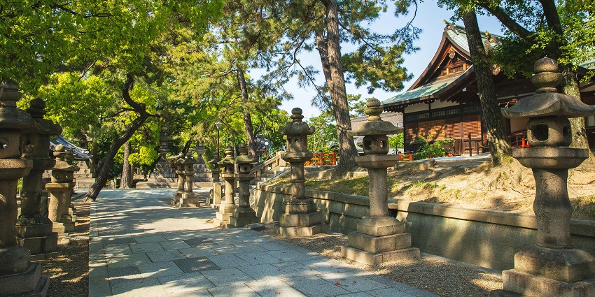 The scenic image of an old walkway surrounded by beautiful trees and hills in forest