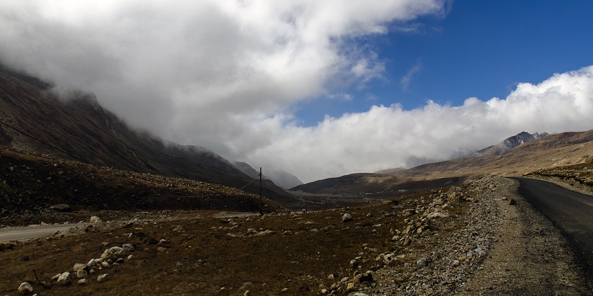 A beautiful landscape with mountains and valleys