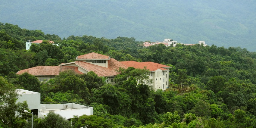 The view of the lush green landscape of Mizoram, a place near Murlen National Park.