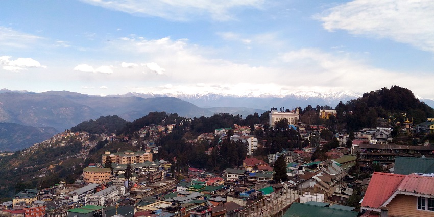 View of Darjeeling, a municipality located in the lesser Himalayas range in West Bengal.